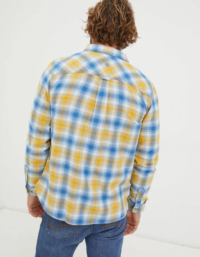 Walby Check Shirt Yellow Men FatFace Shirts