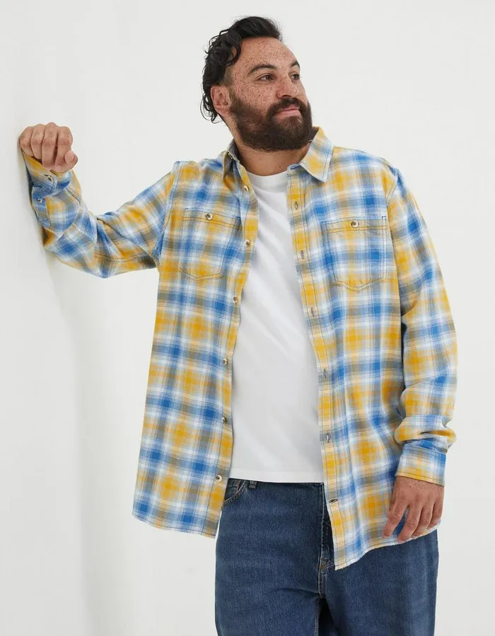 Walby Check Shirt Yellow Men FatFace Shirts