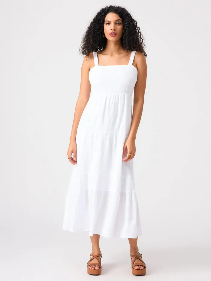 Watching Sunset Tiered Midi Dress White Women Sanctuary Clothing Dresses and Jumpsuits