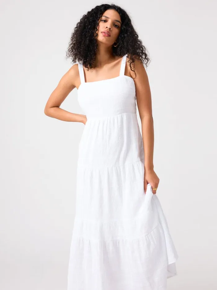 Watching Sunset Tiered Midi Dress White Women Sanctuary Clothing Dresses and Jumpsuits