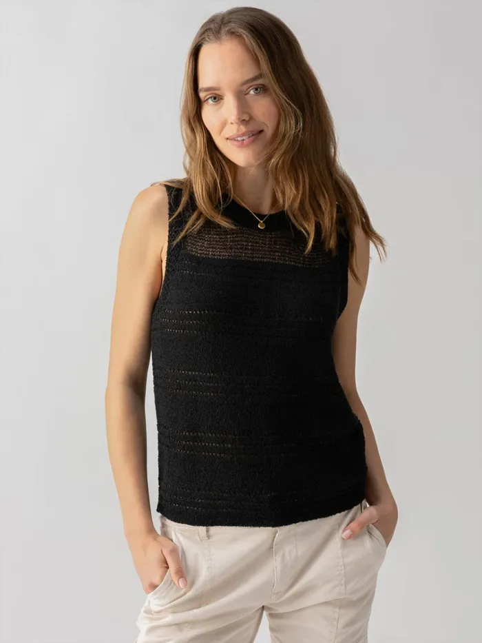 Waves Of Summer Sweater Shell Tank Black Women Sanctuary Clothing Sweaters and Cardis Waves Of Summer Sweater Shell Tank Black Women Sanctuary Clothing Sweaters and Cardis