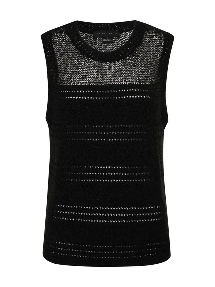 Waves Of Summer Sweater Shell Tank Black Women Sanctuary Clothing Sweaters and Cardis Waves Of Summer Sweater Shell Tank Black Women Sanctuary Clothing Sweaters and Cardis