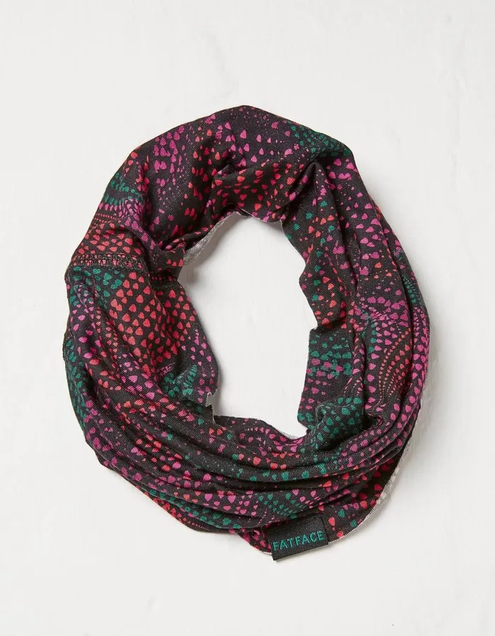 Waves Print Snood Black Women FatFace Scarves