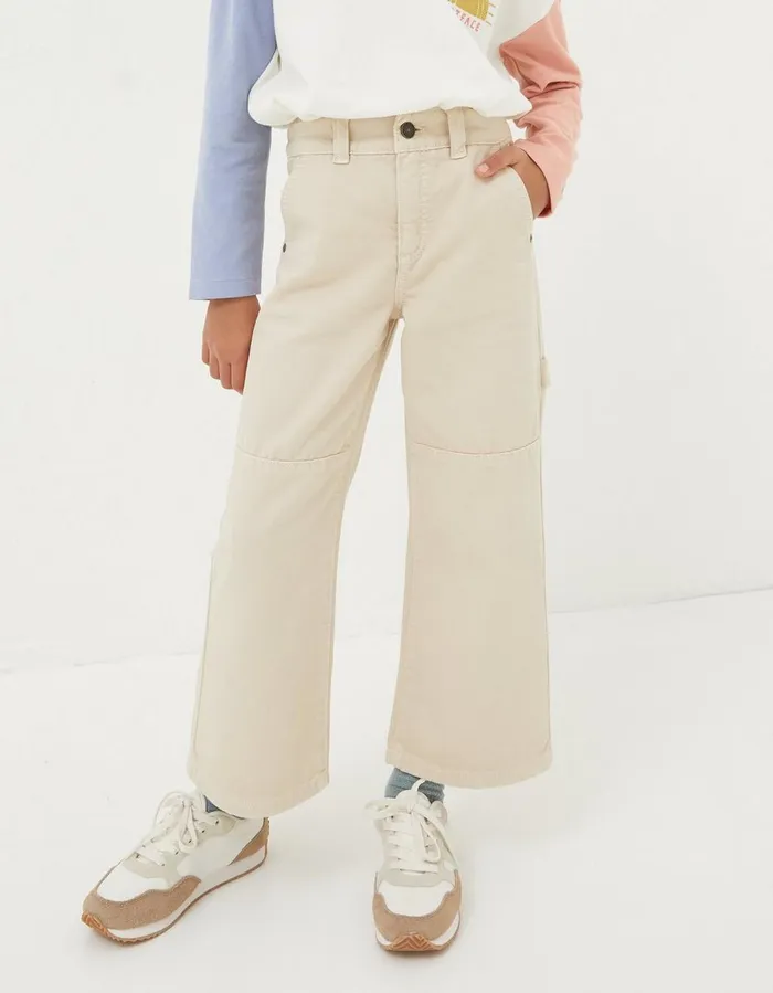 Waye Wide Leg Trousers Natural Girls FatFace Dungarees Jeans and Leggings