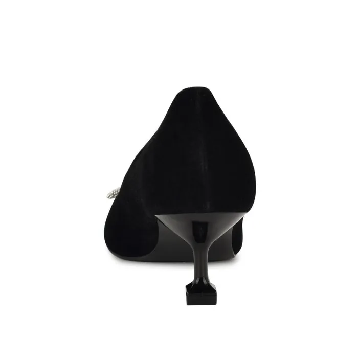 Wendon Bow Pumps Black Suede Women Nine West Heels