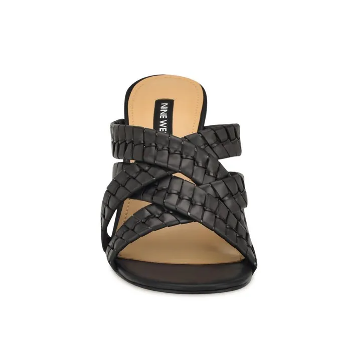 Wenea Strappy Heeled Slide Sandals Black Women Nine West Heels