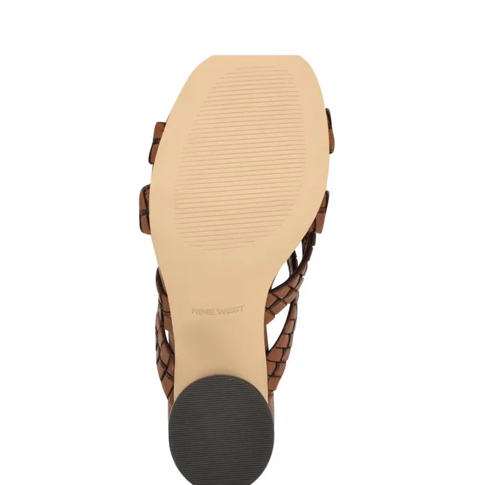Wenea Strappy Heeled Slide Sandals Brown Women Nine West Heels