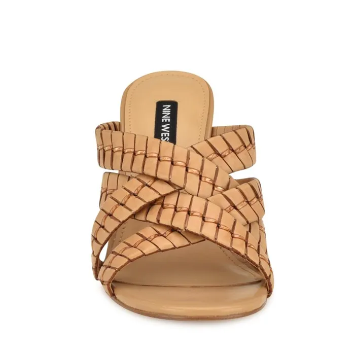 Wenea Strappy Heeled Slide Sandals Natural Women Nine West Heels