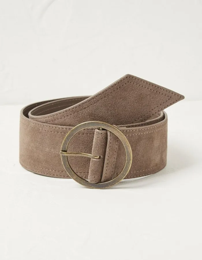 Wide Suede Waist Belt Light Stone Women FatFace Belts