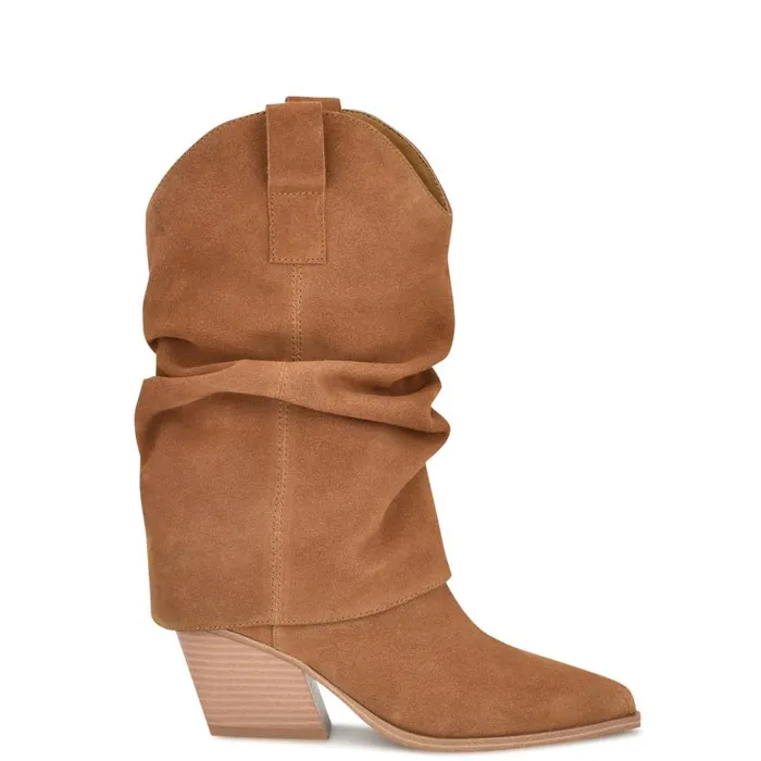 Wilton Western Boots Medium Brown Women Nine West Boots and Booties