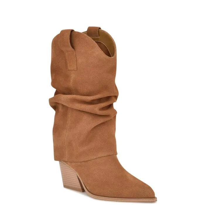 Wilton Western Boots Medium Brown Women Nine West Boots and Booties