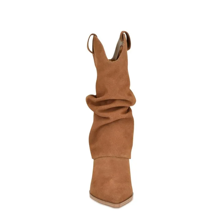 Wilton Western Boots Medium Brown Women Nine West Boots and Booties