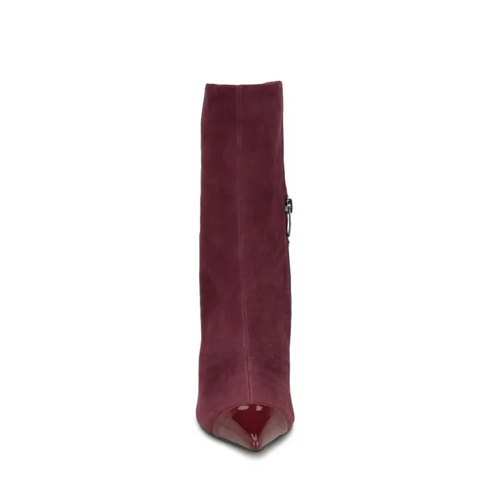 Winner Cap Toe Heeled Booties Dark Red Women Nine West Heels