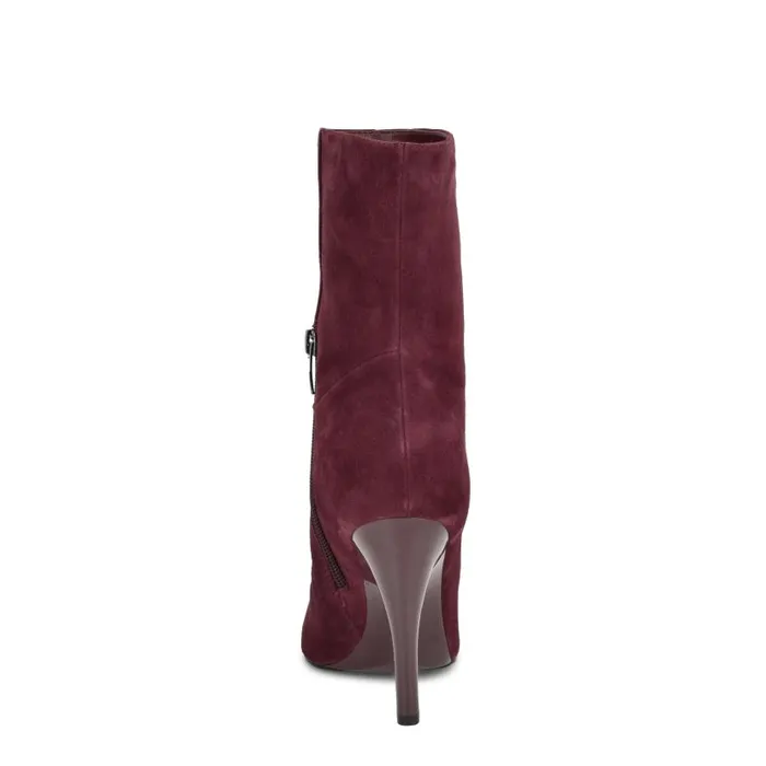 Winner Cap Toe Heeled Booties Dark Red Women Nine West Heels