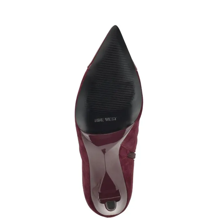 Winner Cap Toe Heeled Booties Dark Red Women Nine West Heels