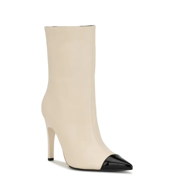 Winner Cap Toe Heeled Booties Ivory Women Nine West Boots and Booties