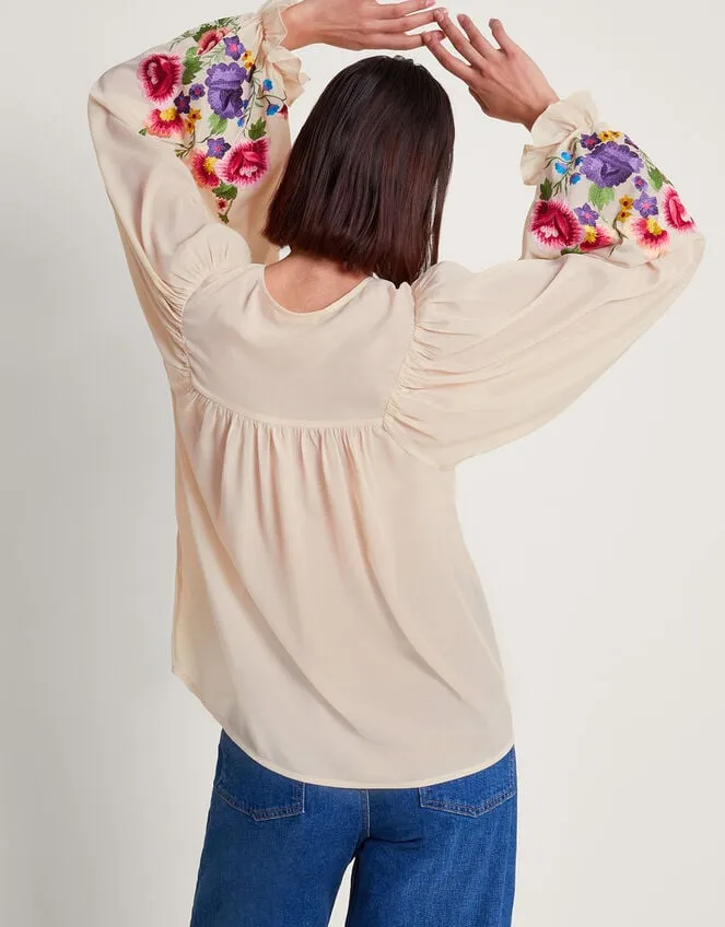Winny Embroidered Floral Blouse Ivory Women Monsoon Tops and Blouses