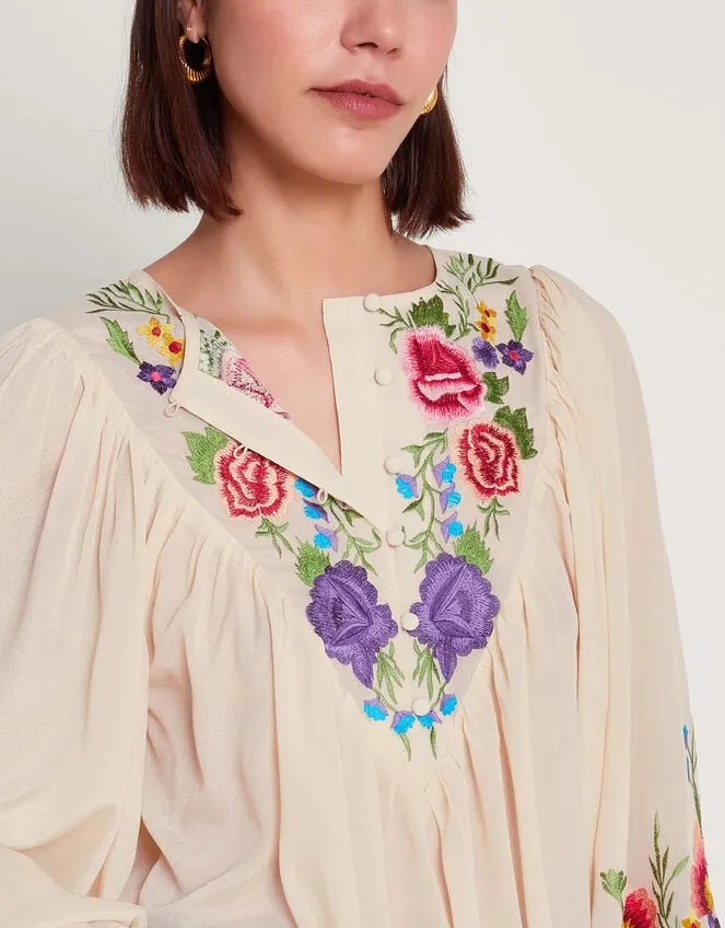 Winny Embroidered Floral Blouse Ivory Women Monsoon Tops and Blouses
