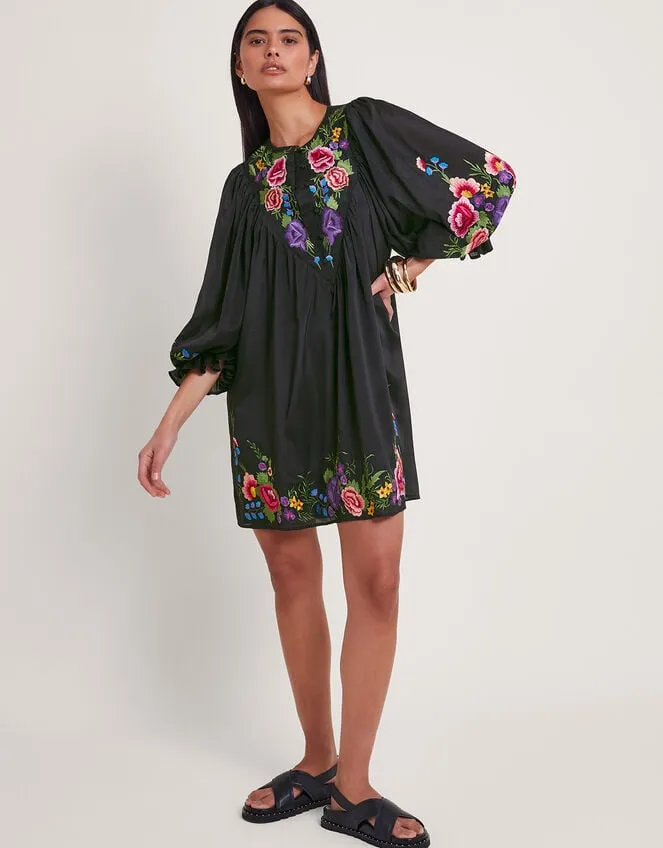Winny Embroidered Tunic Dress Black Women Monsoon Dresses
