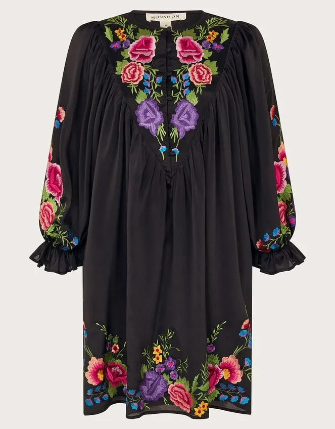 Winny Embroidered Tunic Dress Black Women Monsoon Dresses
