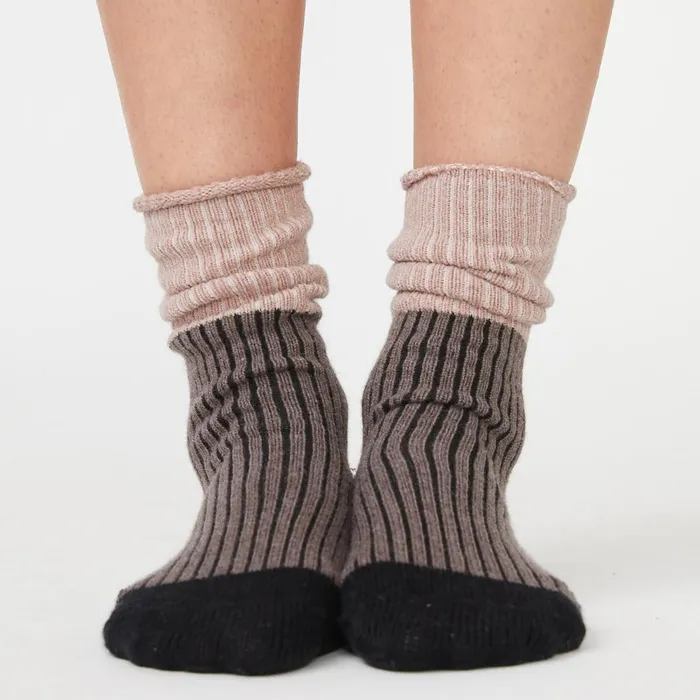 Women Accessories MONROW Color Block Socks Clayiced Coffeeblack