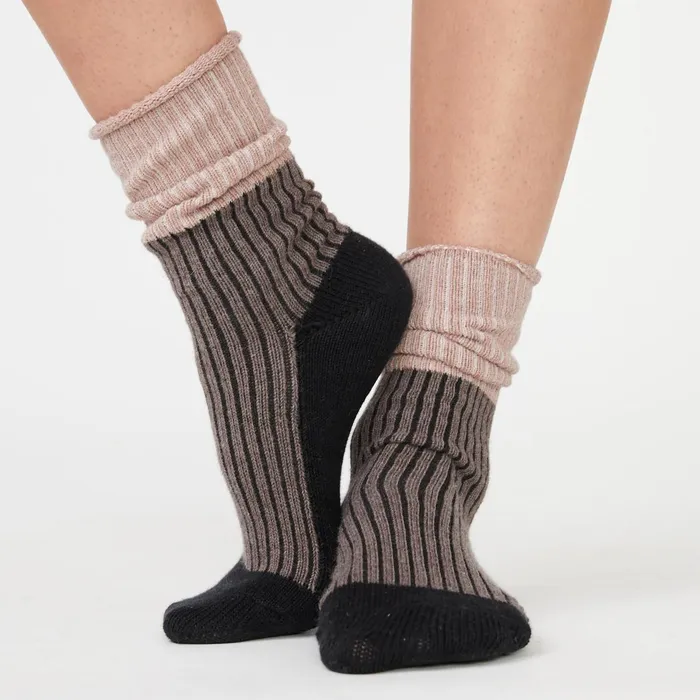 Women Accessories MONROW Color Block Socks Clayiced Coffeeblack