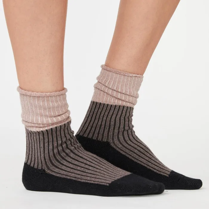 Women Accessories MONROW Color Block Socks Clayiced Coffeeblack