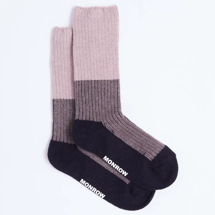 Women Accessories MONROW Color Block Socks Clayiced Coffeeblack