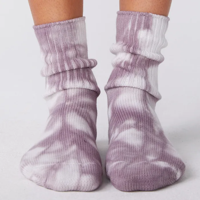 Women Accessories MONROW Organic Tie Dye Socks Misty Lilac