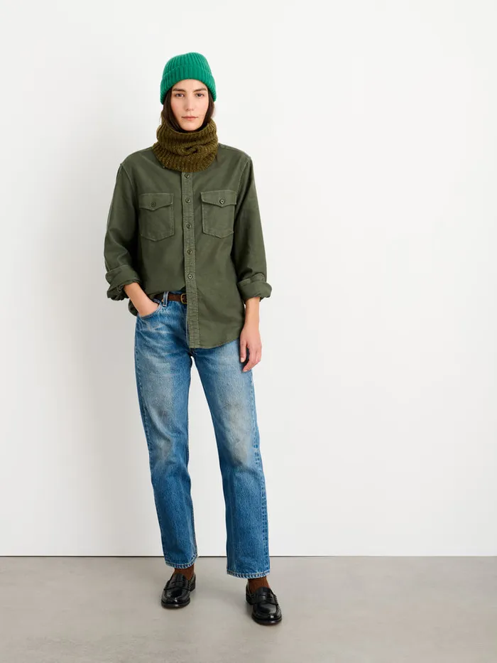 Women Alex Mill Accessories Cashmere Donegal Neckwarmer Moss Donegal