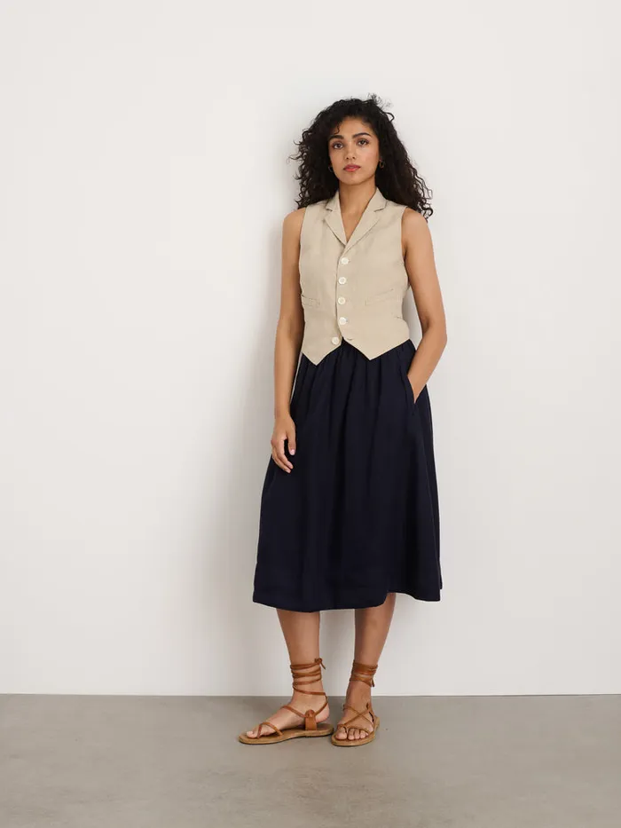 Women Alex Mill Dresses Skirts Standard Skirt In Linen Dark Navy