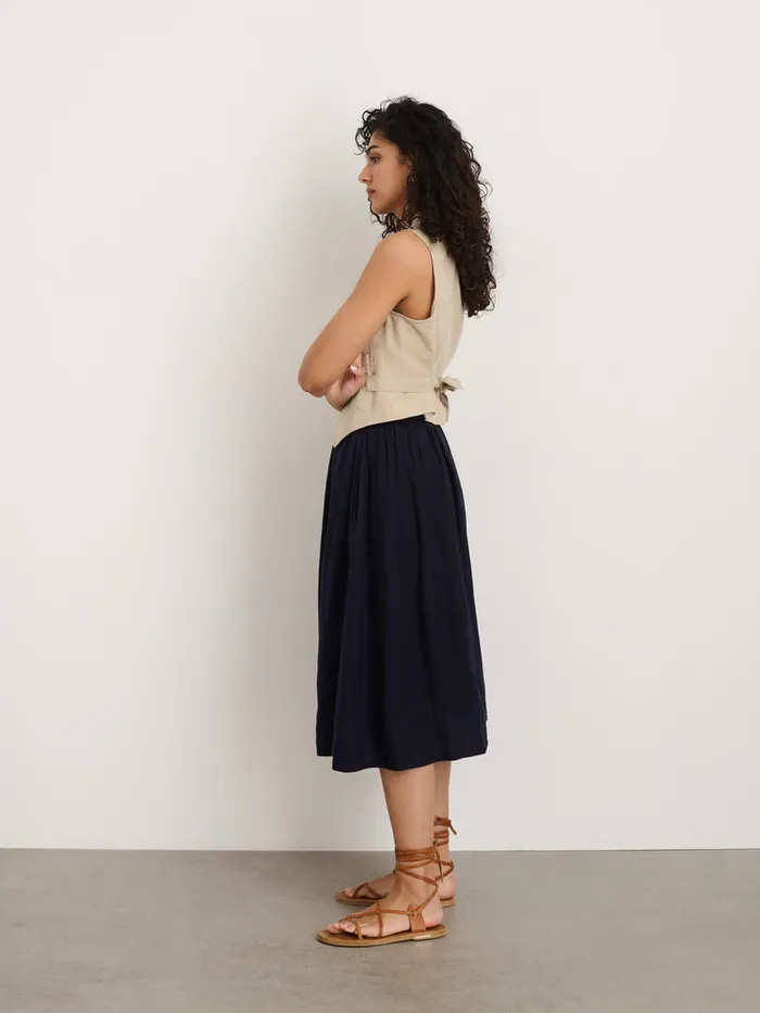 Women Alex Mill Dresses Skirts Standard Skirt In Linen Dark Navy