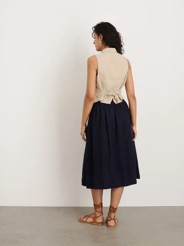 Women Alex Mill Dresses Skirts Standard Skirt In Linen Dark Navy