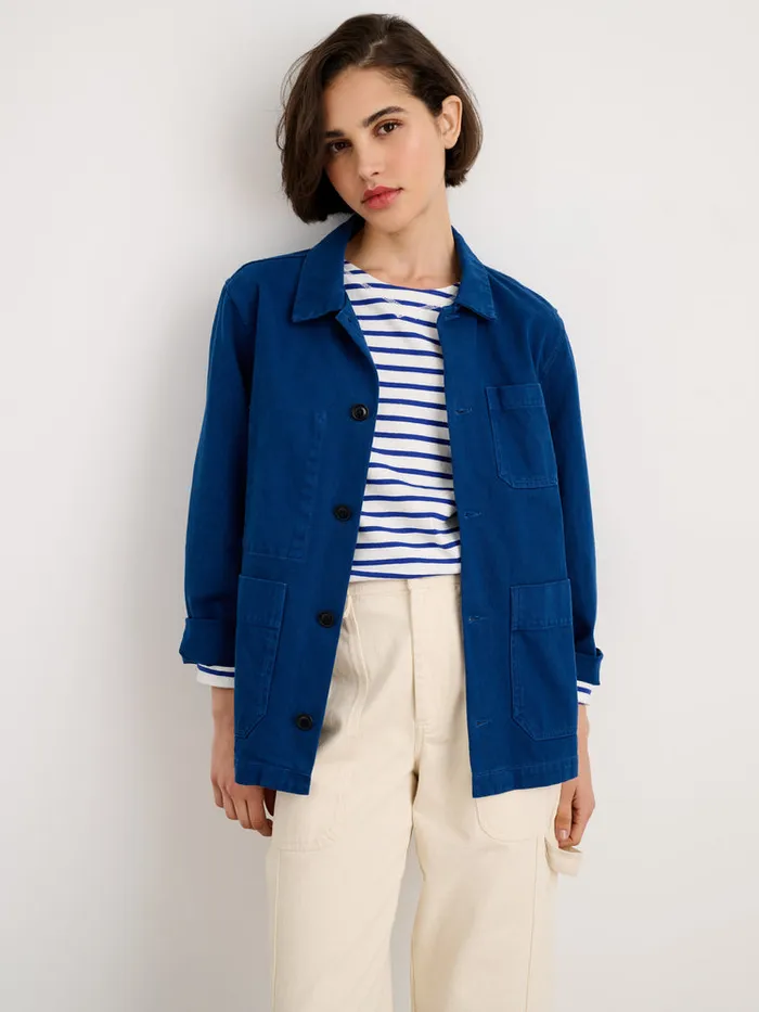 Women Alex Mill Jackets Outerwear Britt Work Jacket In Recycled Denim Cobalt
