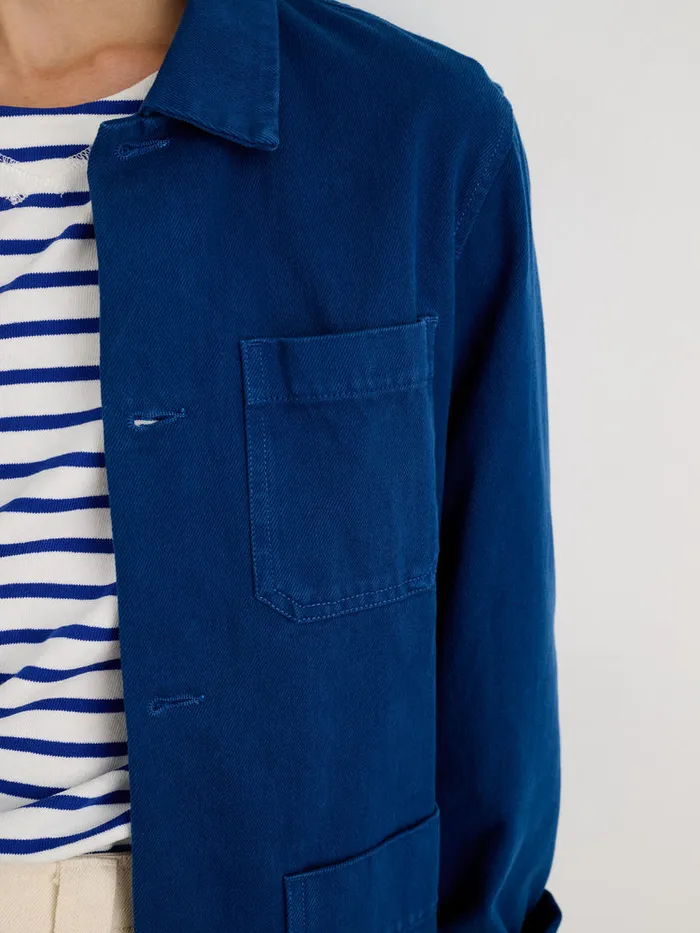 Women Alex Mill Jackets Outerwear Britt Work Jacket In Recycled Denim Cobalt