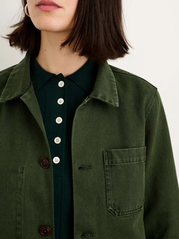 Women Alex Mill Jackets Outerwear Britt Work Jacket In Recycled Denim Pine Needle