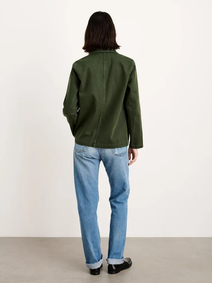 Women Alex Mill Jackets Outerwear Britt Work Jacket In Recycled Denim Pine Needle
