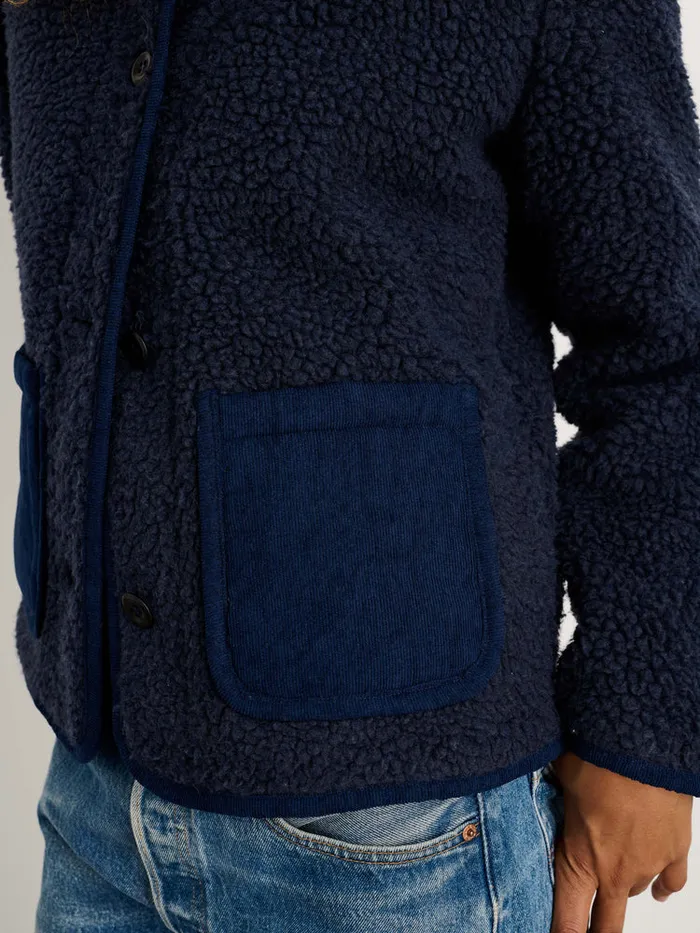 Women Alex Mill Jackets Outerwear Marley Jacket In Sherpa Dark Navy
