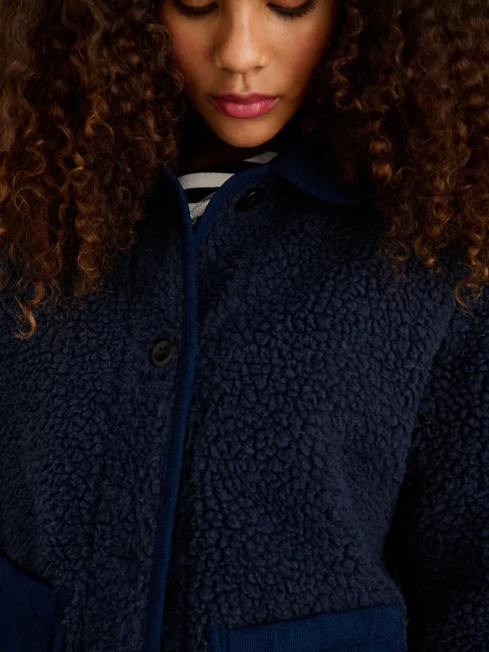 Women Alex Mill Jackets Outerwear Marley Jacket In Sherpa Dark Navy