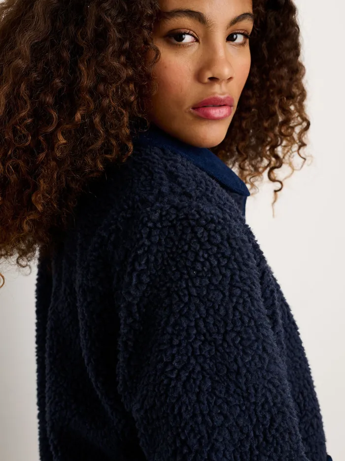 Women Alex Mill Jackets Outerwear Marley Jacket In Sherpa Dark Navy