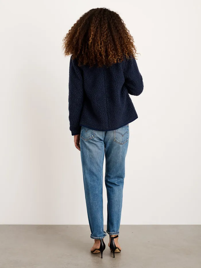 Women Alex Mill Jackets Outerwear Marley Jacket In Sherpa Dark Navy