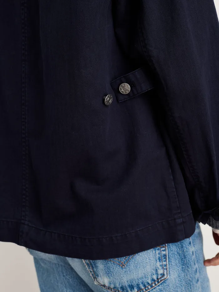 Women Alex Mill Jackets Outerwear Mel Jacket In Herringbone Cotton Dark Navy
