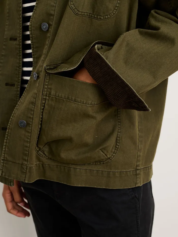 Women Alex Mill Jackets Outerwear Mel Jacket In Herringbone Cotton Military Olive