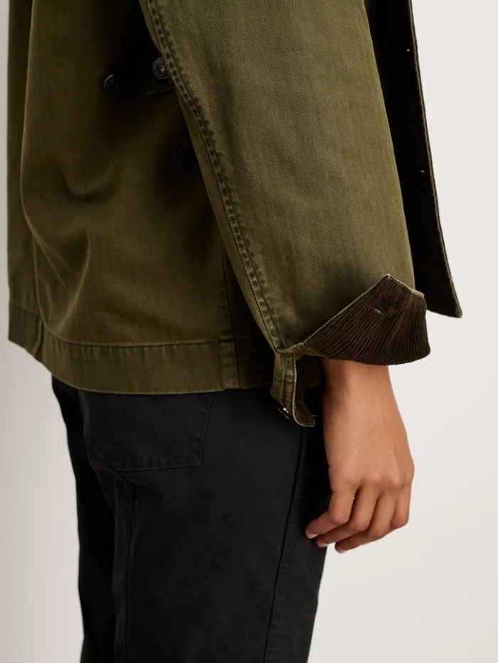 Women Alex Mill Jackets Outerwear Mel Jacket In Herringbone Cotton Military Olive