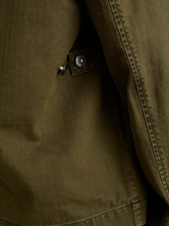 Women Alex Mill Jackets Outerwear Mel Jacket In Herringbone Cotton Military Olive