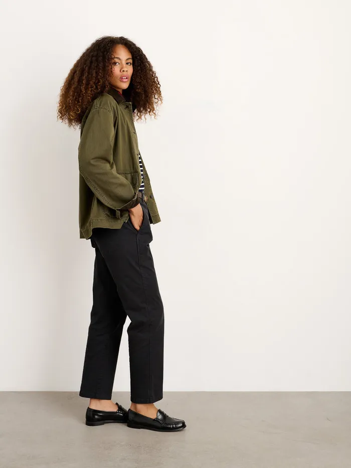 Women Alex Mill Jackets Outerwear Mel Jacket In Herringbone Cotton Military Olive