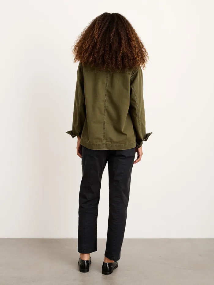 Women Alex Mill Jackets Outerwear Mel Jacket In Herringbone Cotton Military Olive