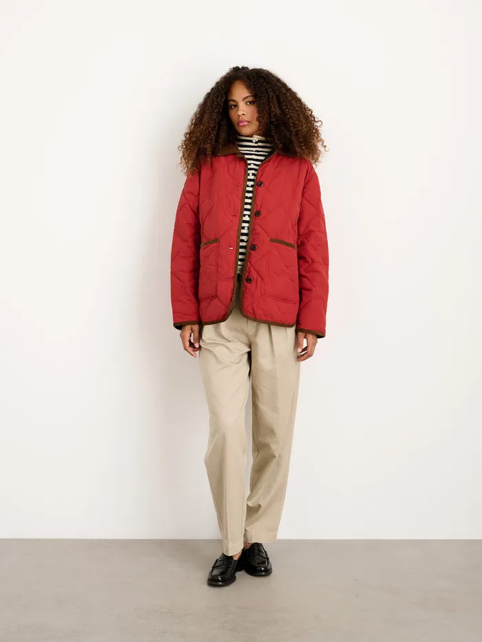 Women Alex Mill Jackets Outerwear Quinn Quilted Jacket In Nylon Firebrick