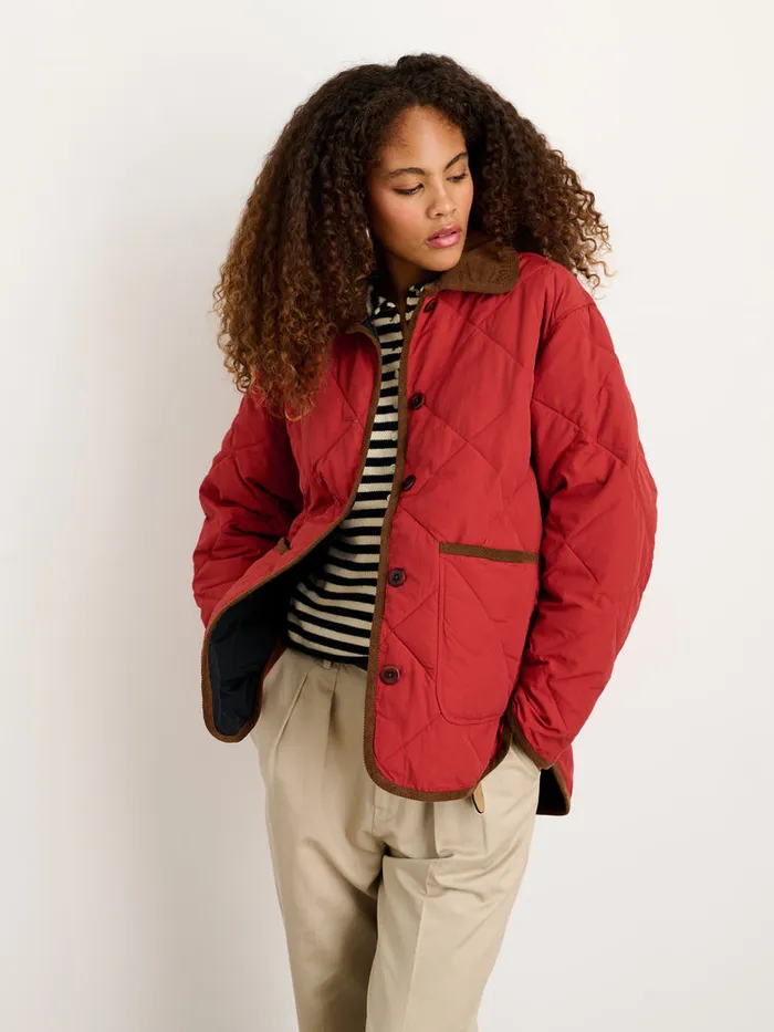 Women Alex Mill Jackets Outerwear Quinn Quilted Jacket In Nylon Firebrick