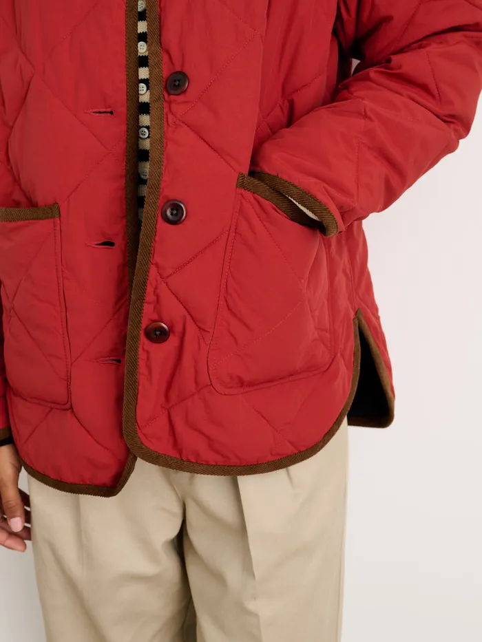 Women Alex Mill Jackets Outerwear Quinn Quilted Jacket In Nylon Firebrick